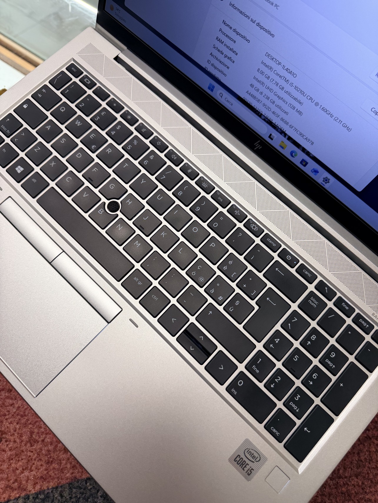 HP EliteBook 850 G7 Ricondizionato | i5-10210U | 8GB RAM | 256GB SSD | 15.6″ FHD | Windows 11 Pro | Grado A - immagine 2